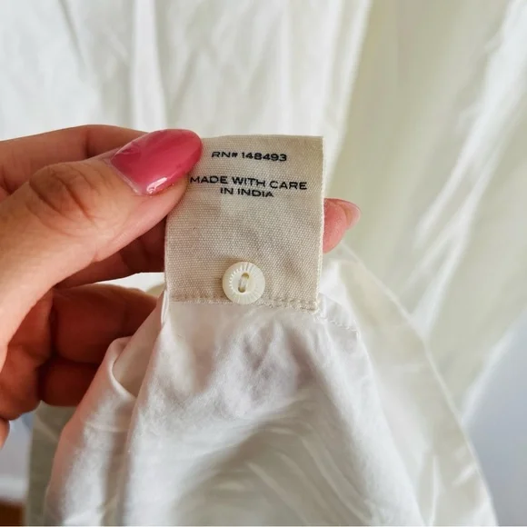 Doen Myrtille White Cotton Poplin Midi Dress S Romantic Prairie Cottagecore
